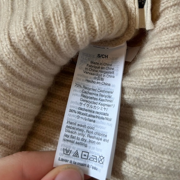 Madewell Womans Small Tan Ribbed Cashmere Sweater - Picture 11 of 13